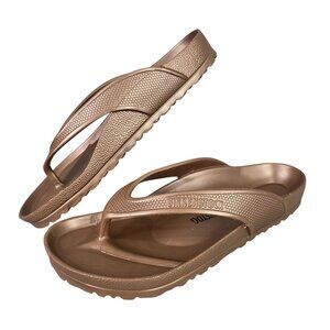 Womens Birkenstock Rose Gold EVA Gizeh Sandals Waterproof Flip-Flops Size 40